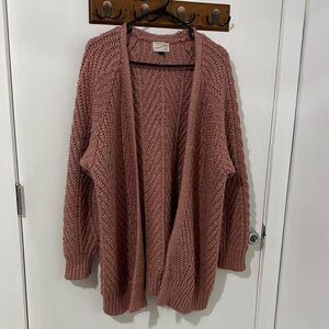 Universal Thread Dusty Rose Chunky Open-Front Cardigan